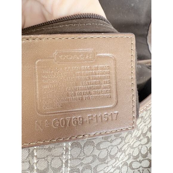 Coach Vintage Y2K Soho F11517 Signature C Canvas Patchwork Hobo Bag Tan - Picture 10 of 11